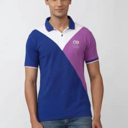 Peter England Blue Slim Fit Printed Polo T-Shirt-picture-31