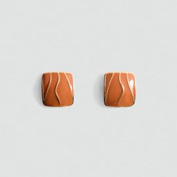 MANGO Square Shaped Enamelled Studs-24