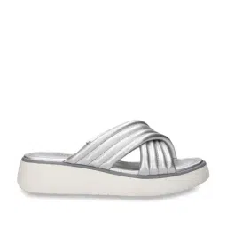 Bagatt Women's Kya Silver Cross Strap Sandals-picture-3