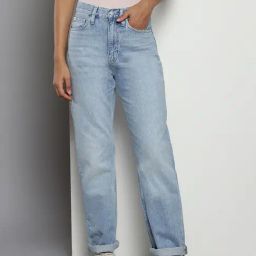 CALVIN KLEIN JEANS Blue Light-Wash Straight Fit High Rise Jeans-image-89