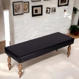 Ikiriya Black & Brown Wood Accent 3 Seater Bench-image-85
