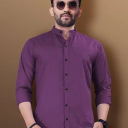 Metronaut Men India Slim Fit Solid Band Collar Casual Shirt-image-95