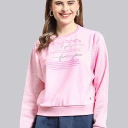 Monte Carlo Pink Cotton Graphic Print Sweatshirt-image-2
