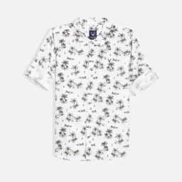 Allen Solly Kids White Printed Slim Fit Shirt-picture-33