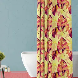 ArtzFolio Yellow & Brown Printed Waterproof Shower Curtain-16