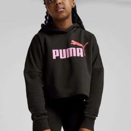 Puma Girls Puma Black Cotton Print Full Sleeves Hoodies-image-95