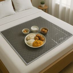Kuber Industries Grey Quilted Ultra Sonic Food Mat For Bed Protector-55