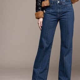MANGO Women Pure Cotton Laila Flared Fit High-Rise Light Fade Jeans-image-70