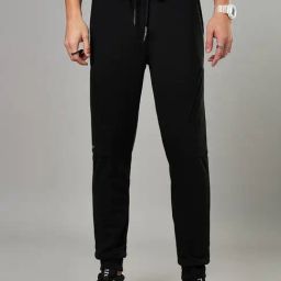 Street 808 By Pantaloons Black Cotton Regular Fit Striped Sports Joggers-image-75