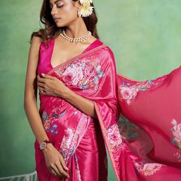 Kalista Floral Sequinned Partywear Organza Saree-picture-49