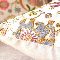 PILOVILO Cream-Coloured & Green Set of 2 Ethnic Motifs Square Cushion Covers image 4