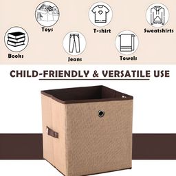 Aura Brown & Beige Foldable Square Drawer Organizer image 5