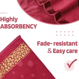 Kuber Industries Maroon & Yellow  Printed Cotton 450 GSM Bath Towel image 5