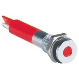RS PRO Red Panel Mount Indicator 12V DC, Mounting Hole Size 6 mm, Termination Type Solder Tab, IP Rating IP67, Model No 7001561-38