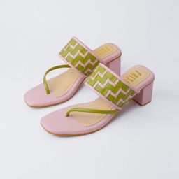 House of Prisca Colourblocked Block Heel Sandals-11