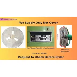 RC NETTING SOLUTIONS Industrial Fan Safety Net Cover for Finger Protection Green Suitable Fan Size 600 mm, RC- NET10 image 2
