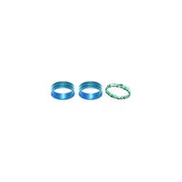 Dynamic Retail Global Set of 3 Rings for Men & Women, Blue-Green Alloy Ring ()-97