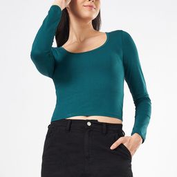 People Women Cotton Round Neck Crop Top-picture-19