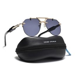 Voyage Unisex Aviator UV Protected Sunglasses Black Lens Golden Frame 98246MG5889-image-83