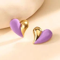 SOHI Gold-Plated Heart Shaped The Chonky-Coeur Studs-57