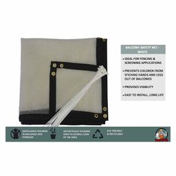 Hippo Balcony Net with Eyelets & Tie Cords Beige - Brown-image-86