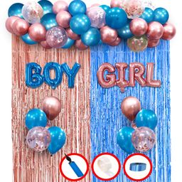Shopperskart Baby Shower Party Decoration Kit Pink Blue - Pack of 64-image-20