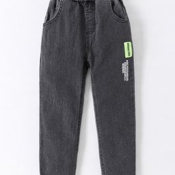 Kookie Kids Full Length Text Printed Jeans - Black-image-35