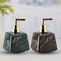 KOOKEE Ceramic Soap Dispenser handwash Pump for Bathroom, Set of 2, Multicolor (10513)-image-75