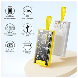 IKALL IKPB20M 20000mAh 20Watt Compact Pocket Size Power Bank  (Lithium Polymer, Fast Charging for Mobile, Tablet, Smartwatch) (White)-1