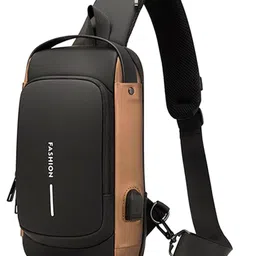 Awestuffs Crossbody Anti Theft Sling Bag Multipurpose Daypack with USB Charging point Lightweight Casual Shoulder Chest Bag Backpack For Hiking Travel Unisex-picture-34