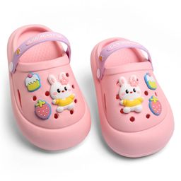 KIDLINGSS Baby Bunny Applique Detailed Slingback Clogs - Light Pink-image-9