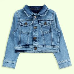 Kiddopanti Denim Woven Full Sleeves Pocket Detailed Crop Jacket - Light Blue-image-37