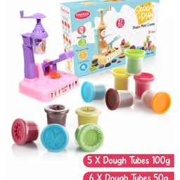Aditi Toys Clay & Dough Play Set Ice Cream Maker with Color Creation Kit Dough Tubes (6X50g Each) + (5X100g Each) Non-Toxic, Safe for Kids 3+ Years-image-58