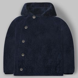 Cherry Crumble By Nitt Hyman Knit Full Sleeves Solid Heavy Winter Hooded Sweatshirt - Navy Blue-picture-4