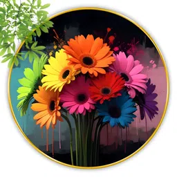Aura Black & Red 1 Piece Wood Floral and Botanical Wall Paintings-image-69