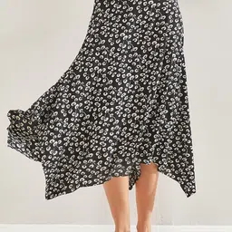 BIANCO LUCCI Floral Printed A-Line Midi Skirts-image-62