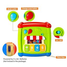 ADKD Musical 6 in 1 Learning Shape Sorter Activity Cube with Music & Lights Educational Toys with 11 Blocks - Multicolor image 5