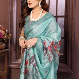 Moda Rapido Floral Zari Linen Blend Saree-image-64