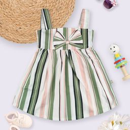 Moms Love Infant Girls Cotton Striped Fit & Flare Dress-32