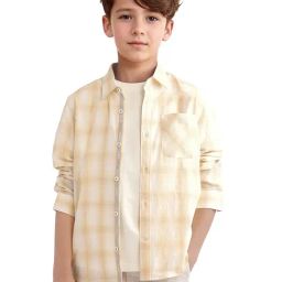 Rare Ones Boys Yellow Cotton Checks Shirt-picture-20
