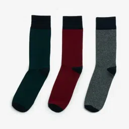 WES Lounge by Westside Maroon Solid Cotton-Blend Socks - Pack of 3-image-76