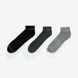 WES Lounge by Westside Grey Cotton-Blend Trainer Socks - Pack of 3-image-61