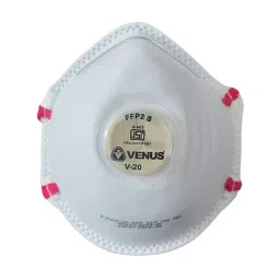Venus FFP2 S Universal Fit Nose Mask with Volv White Dual Shell Design for Pollution Dust Protection Use, V-20 (Pack of 100 Pcs)-picture-41