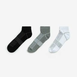 WES Lounge by Westside Grey Cotton-Blend Trainer Socks - Pack of 3-image-79