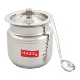 HAZEL Supreme Hammered Finish Stainless Steel Ghee Pot (400 ml) - Set of 1-45