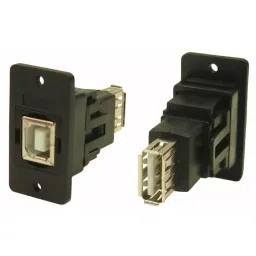 RS PRO Straight Panel Mount USB Connector 2 Port Type B to A, 2188306-31
