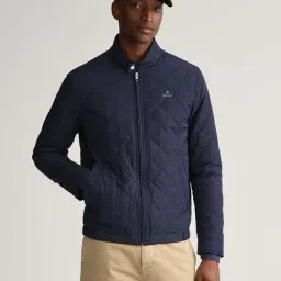 GANT Blue Full Sleeves Mock Collar Jacket-image-12
