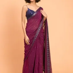 Suta Purple Embroidered Saree Without Blouse-picture-20