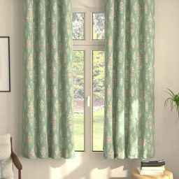 Urban Space Imperial Sage Polyester Blackout Green Floral 8 ft Long Door Curtains - Set of 2-image-52