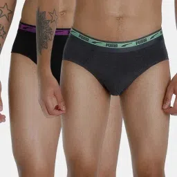 Puma Black & Grey Regular Fit Briefs - Pack of 2-picture-13